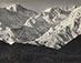 <em>Mountains and Snow</em>, 1945<br>Ferrotyped gelatin silver print</br>Image: 3 3/4 x 5"; Mount: 4 1/4 x 10"